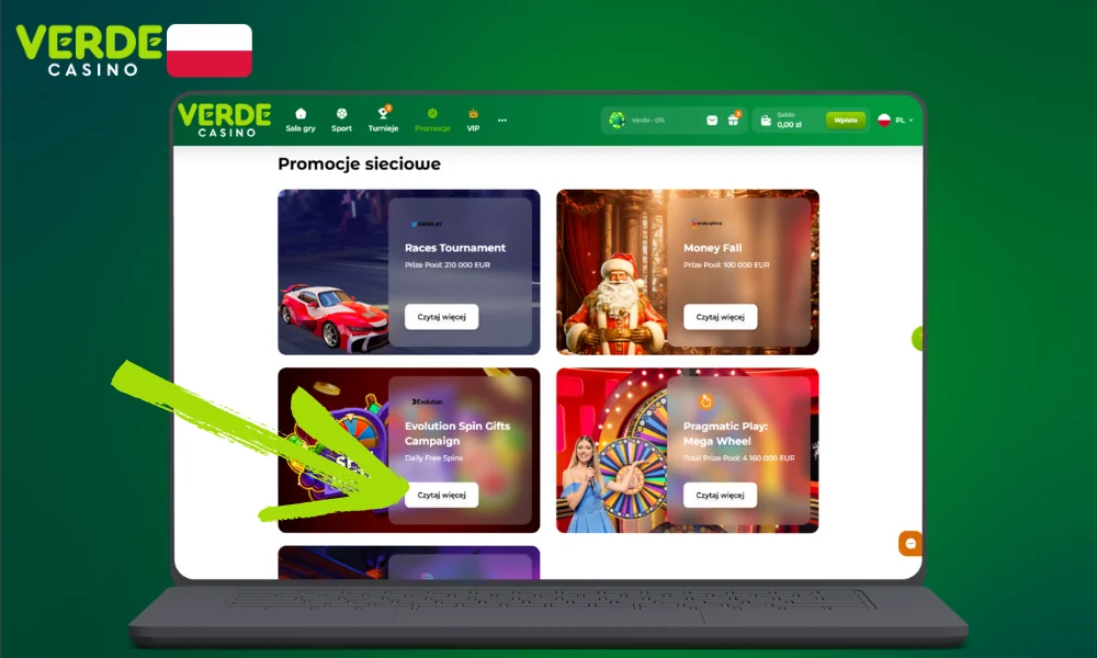 Instrukcje dotyczące otrzymywania darmowych spinów w Verde Casino